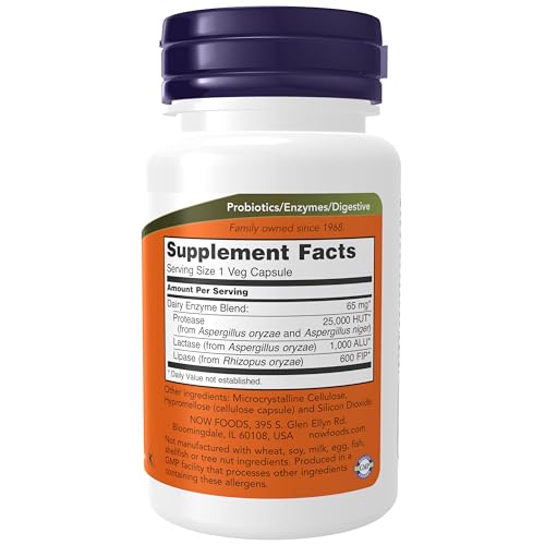 NOW Foods Supplements, Dairy Digest Complete, Digests Lactose, Dairy Proteins and Fats*, Dairy Tolerance Enzymes*, 90 Veg Capsules - Image 3