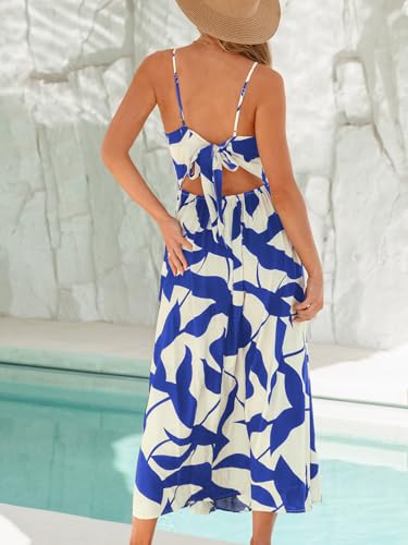 Image of CUPSHE Women's Long Dresses Summer Sleeveless Beach Casual Side Slit Spaghetti Straps Vacation Graduation Midi Dress