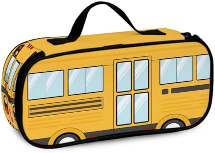 School Bus Car Pencil Case For Kids, Yellow Stationery Bus Pen Bag For School Students, Yellow Pencil Case For Kids Girls Boys, Large Capacity School Supplies, Makeup Bag Birthday Gifts