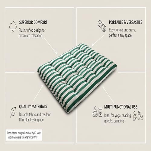 Image of Adim's Handmade Traditional Quilt Gadda Mattress, Green Lining, Single 3x6 ft, Pure Cotton Fabric, Cotton Filled, Firm, Reversible Design, for Floor Sleeping and Bed Use