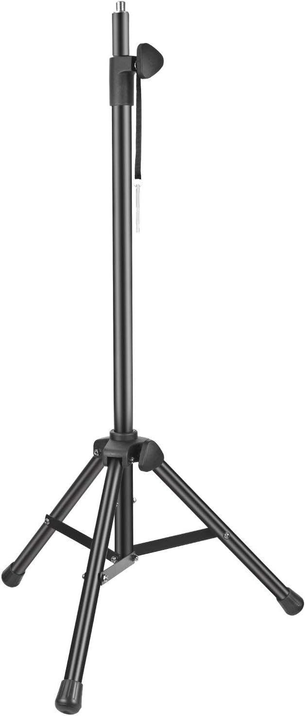Stojak na mikrofon i budkę wokalną z serii Studio, regulowana wysokość, 166 cm, stojak obsługuje osłonę akustyczną, budkę wokalną i mikrofony w studiu (czarny)