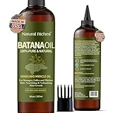Natural Riches Unrefined Organic Batana Oil, 8 fl oz, 100% Pure & Natural, Cold pressed Honduras Miracle Oil for Hair Growth.