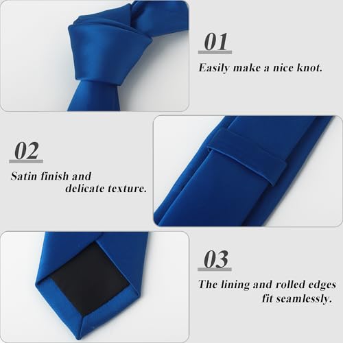 Image of Landisun Black Tie Men Women Solid Skinny Ties Slim Ties Satin Tie