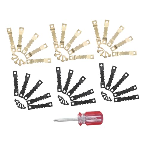 Image of Cabilock 1 Set Sawtooth Picture Hangers with Screws Concealed Hook Design for Easy Installation Multiuse Hardware for Hanging Frames Photos Clocks and Tools Rvs and Trucks