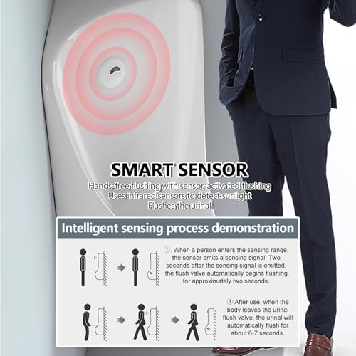 Orinal de cerámica con sensor automático de descarga de agua para pared 5