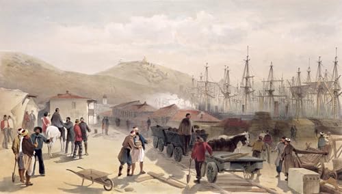 Lienzo decorativo de William Simpson: obra La ferrovia a Balaklava de 60x90cm