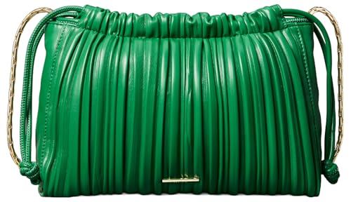 Drawstrıng Plısse Crossbody Kadın Çanta, Yeşil, Tek Beden