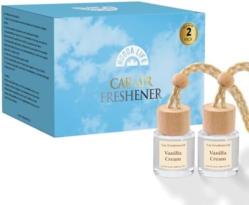 HoogaLife Car Air Fresheners Diffuser 2 Pack Hanging Air Fresheners Diffuser - Vanilla Cream Fragrance Oil Air Diffuser for Car, 45+ Days Long Lasting Fragrance Made in USA — view 6