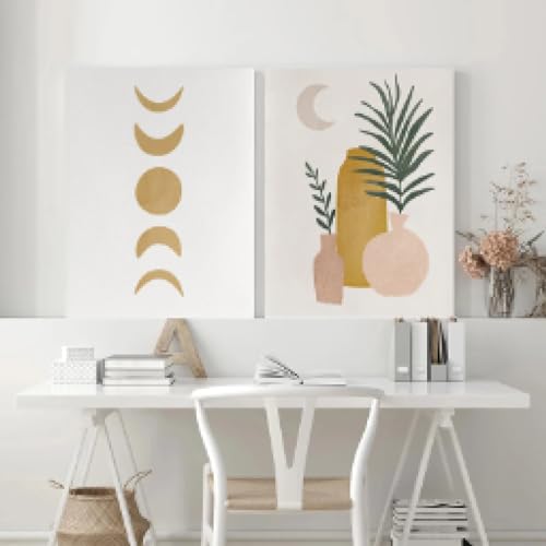 Impressions sur toile soleil jaune KEBIA | Art mural abstrait haute définition