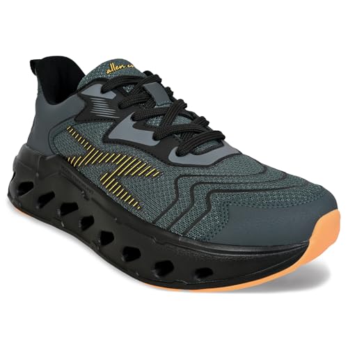 Image of Allen Cooper Training,Men's Lightweight Running Shoes | Breathable Mesh Sneakers with Cushion Comfort & Anti-Slip Sole | Walking, Gym, Training & Daily Wear Sports Shoes(651|TurboBoost|Color Options- Black,Olive,Green,Blue /Size-6,7,8,9,10)