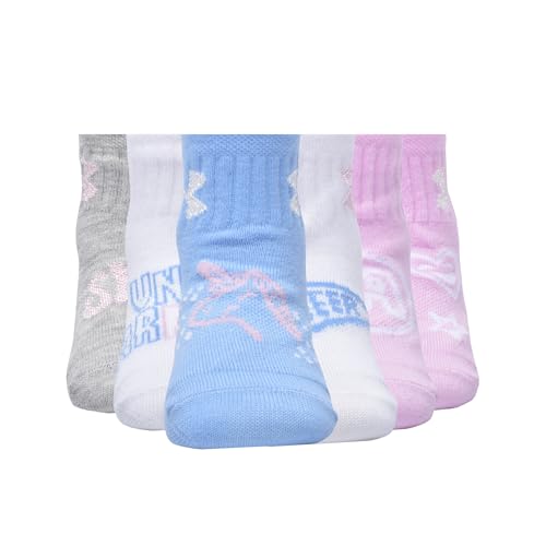 Under Armour 6PK UA UNICORN CHEER ESSENCIAL QUARTERS, Branco, 2-4T