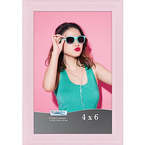 Icona Bay 4x6 Pastel Pink Picture Frame - Solid Wood Pizzazz Collection