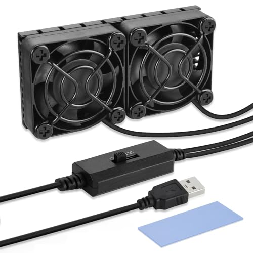 ELUTENG Ventilador USB 40mm Doble 2 en 1 Mini Ventilatore con 3 Velocidades Ajustables Portátil Ventola PC USB con Rejilla Metálica Negra Doppia Fila Ventola para PS4 Laptop TV Box PC Portátil Router