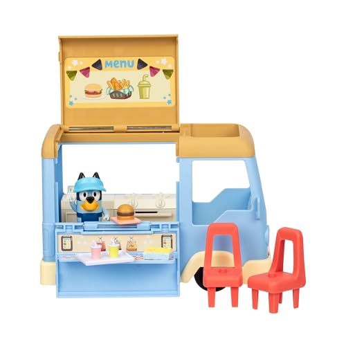 Bluey Let’s Play Chef Food Truck Playset, Convertible Food Truck Toy with 3” Articulated Apron...