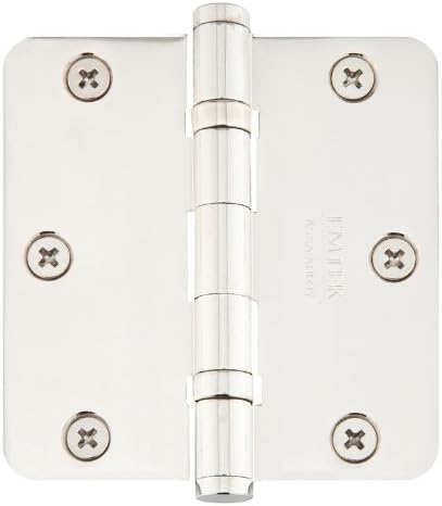 Emtek 96123US15 Emtek 96123 3.5" x 3.5" Solid Brass 1/4" Radius Corner Plain Bearing Mortise Hinge - Pair