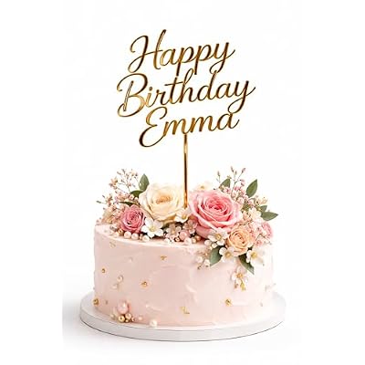 Custom Birthday Cake Topper with Name Personalized Happy Birthday Topper, Any Age, Any Name