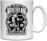 Ceramica Tazza in ceramica bianca con moschettiere Man One for All Born to Fight