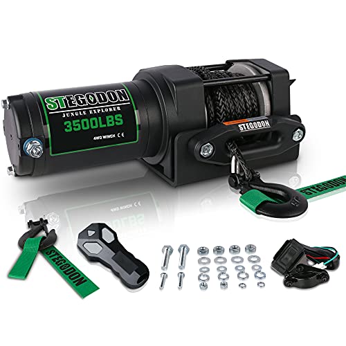 Black Friday - 70% OFF STEGODON New 3500 lb. Load Capacity Electric Winch,12V Synthetic Rope Winch with Wireless Handheld Remote and Wired Handle,Waterproof IP67 Electric Winch with Hawse Fairlead(All Black) Black Friday - 70% OFF STEGODON New 3500 lb. Load Capacity Electric Winch,12V Synthetic Rope Winch with Wireless Handheld Remote and Wired Handle,Waterproof IP67 Electric Winch with Hawse Fairlead(All Black)