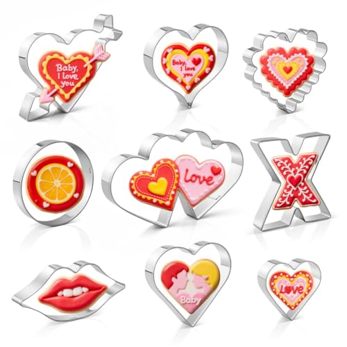 Heart Cookie Cutter Set, Valentine’s Day Cookie...