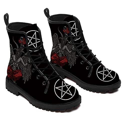 Satanic Boots Womens Mens Combat Boots Waterproof Ankle Booties Work Boots Classic Boots Shoes Gifts for Women Men3
