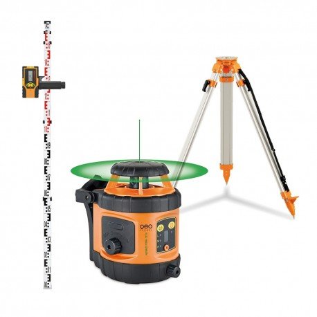Pack laser rotatif automatique horizontal portée 600m FLG 190A GREEN + Trépied + mire GEO FENNEL 292195-S01