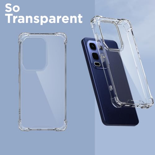 Image of Outlouders Back Cover for Infinix Note 50s 5G Clear Transparent PC + TPU Bumper Case with Raised Edges for Shockproof Protection (Transparent)