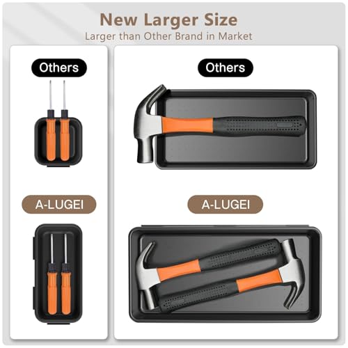 A-LUGEI【𝟱𝟴𝗣𝗰𝘀】【5 Size】 Tool Box Organizer Tray Divider Set, 【Black】 Desk Drawer Organizer, Garage Organization and Storage Toolbox Accessories Rolling Tool Chest Cart Cabinet WorkBench Small Part