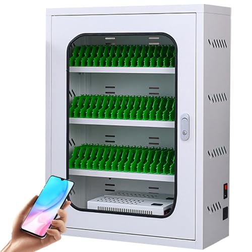 Lockable Phone Charging Station with 50 Slots - Mobile Cell Phone Storage Locker & Charger Cabinet for Convenient Organization & Fast Charging - Ideal for Offices, Schools & Events