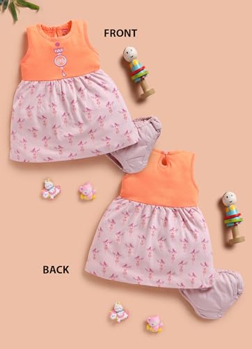 Image of LuvLap Baby Girl 100% Cotton Sleevless Girls Frock Pack of 3