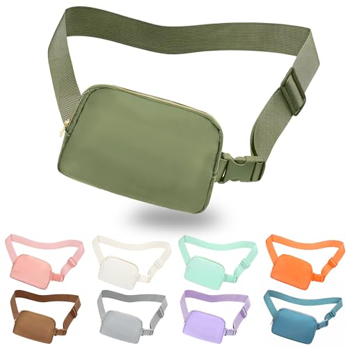 jealkip Sac banane crossbody randonnée femme/homme vert kaki 9.44"x5.51"x1.57"