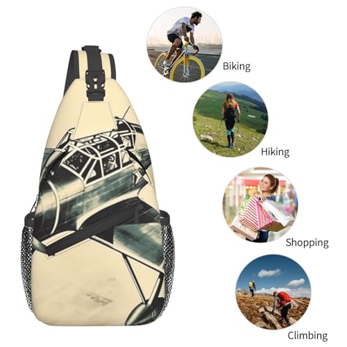 Bolso bandolera unisex negro para viaje y senderismo miniatura 5