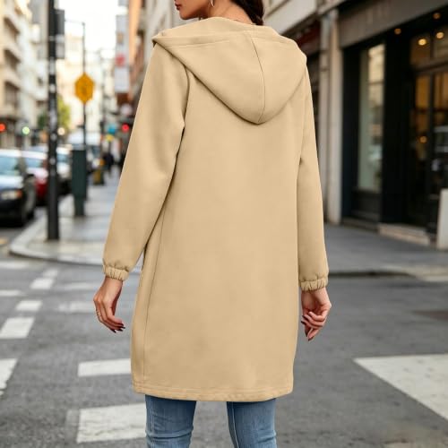 Long Sweatshirt Jacket for Women Zipper Cardigan Sweaters Fleece Jacket - image 3