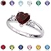Precious Sterling Silver CZ & November Birthstone Heart-Shaped Proposal/Promise Ring (Size 6.5)