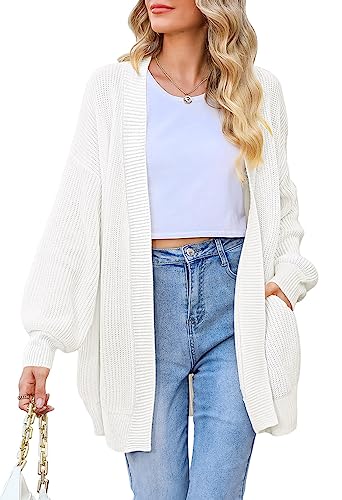 2026 Fall Long Cardigan for Women Batwing Sleeve Open Front