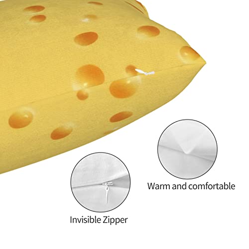 Funny Food Cheese Pattern Pillowcase For Hair And Skin - Bed Home Sofa Decor Pillow Cover,Super Soft Travel Pillow Cases With Hidden Zipper Closure Print (14X20 Inch) #TOP2