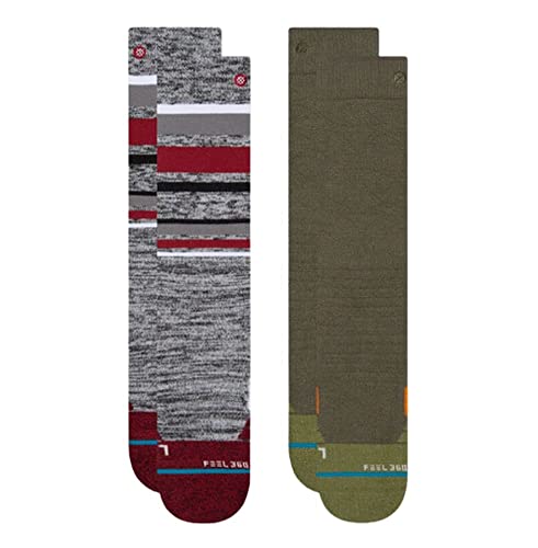 Stance Bobbin 2-Pack Snow (Little Kid/Big Kid) Red LG (2 Little Kid - 5.5 Big Kid Shoe Size)