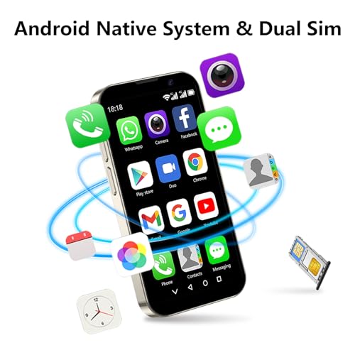 BezosMax i Mini Phone 3G Unlocked Small Smartphone with 2GB+16GB, 3.0" HD Touch Screen,Dual SIM, Pocket Cellphone, Best Gift for Kids, Mini Phone for Kids - Pink - Image 6