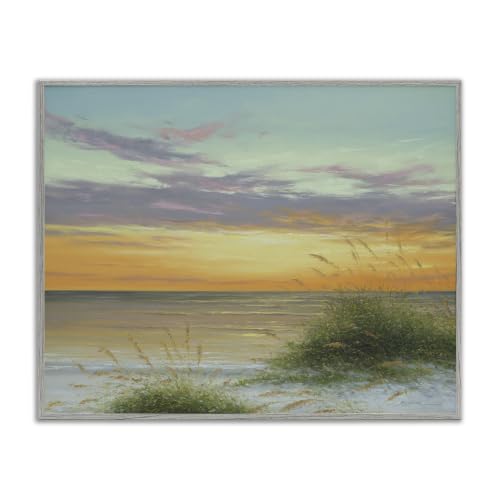 Coastal Reeds Sunset Beach Shore, 11 x 14 Inch Framed Giclée Print