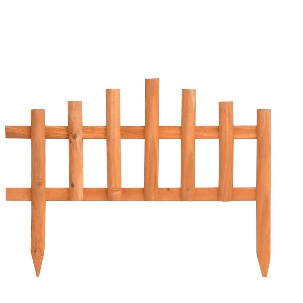 Bordi per prato in legno di abete, 10 pezzi, per aiuole e prati, bordi collegabili fino a 4,4 m di lunghezza, design rustico per esterni