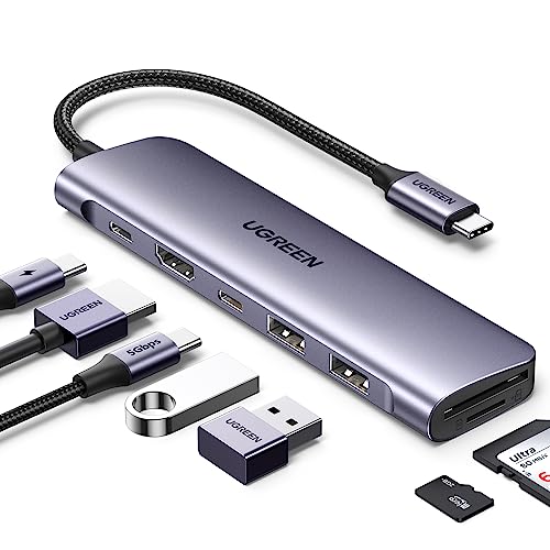 UGREEN Revodok USB C Hub mit 4K HDMI, PD100W, USB-C/2*USB-A 5Gbps Ports, SD/TF Kartenleser, USB C Ad