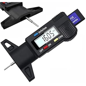retoo 0-25,4 mm digitale bandenprofielmeter met LCD-display en geschikt voor gebruik bij 0-40 ° Celsius, auto…