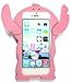 Bukit Cell ® 3D Case Bundle - 5 Items: Pink 3D Cute Stitch Silicone Case for iPhone SE 5S 5G + BUKIT CELL Cloth + Stitch Figure Stylus Touch Pen + Screen Protector + Metallic Stylus Touch Pen