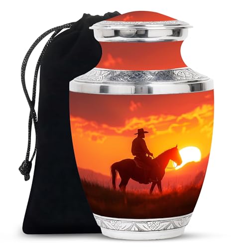 Image of Cowboy Urn - Urn for Human Ashes - Adult Female - 10 inch Pack of 1