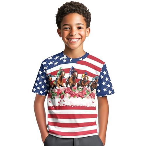 Image of Kids Graphic T-Shirt Boys Girls Novelty Tees Top Short Sleeve Shirts Summer Blouses 3-16