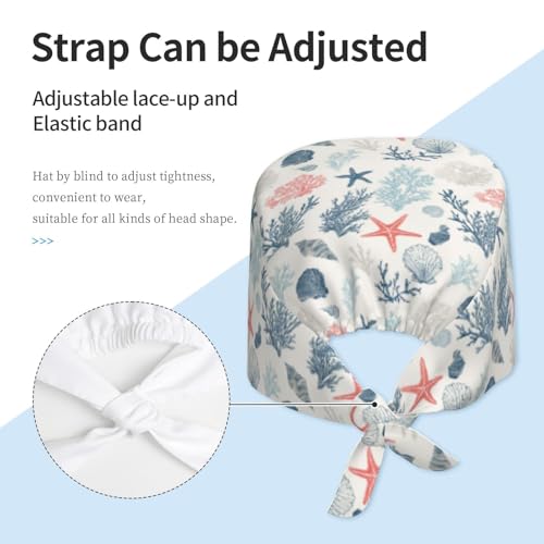 Image of Working Cap Scrub Cap with Sweatband | Adjustable Nurse Surgical Caps, for Men Women, Tie Back Hat