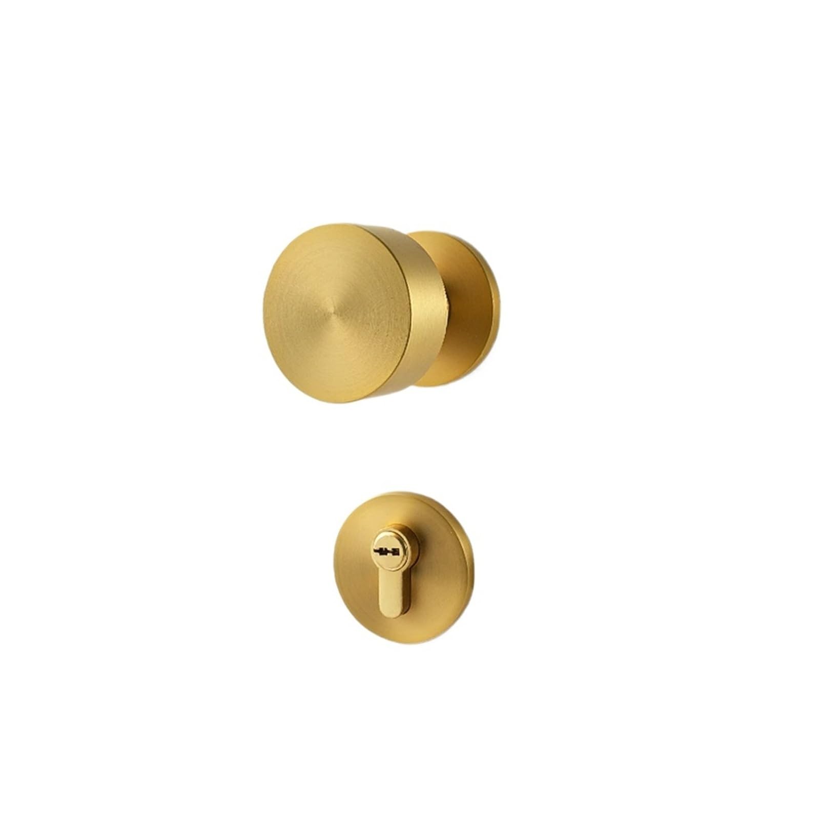 Sjloynwq Orange Silent Door Lock Handle Brass Indoor Living Room Round(Orange)