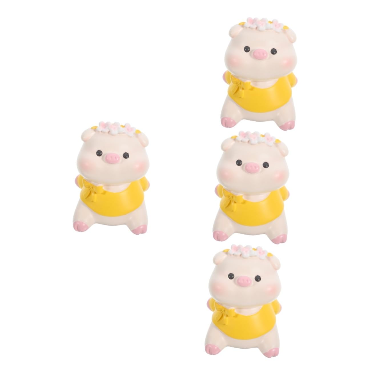 4 pezzi Piccoli personaggi di animali come fattoria maialino decorazione miniature decorare la scrivania modello maiale in miniatura statuetta adorabile maialino