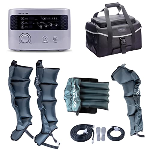 DOCTOR LIFE LX9max Full Body Recovery Compression System : Compression Pump, Recovery Boots, Arm Sleeve, Waist...
