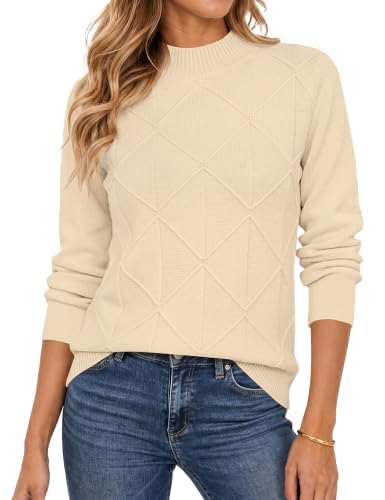 LOMON Women's Mock Neck Sweater Long Sleeve 2026 Fall Winter Knitted Tops - image 2