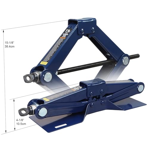 Image of TCE AT10152U-1 Torin Steel Scissor Lift Jack Car Kit, 1.5 Ton (3,000 lb) Capacity, Blue